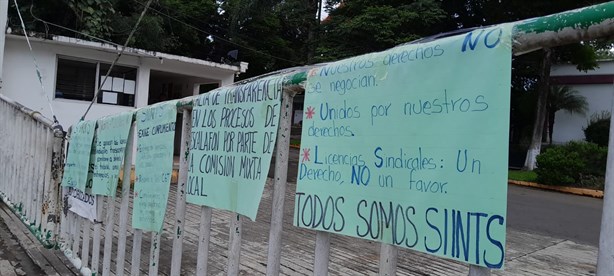 Protestan sindicalizados de la Sader en Xalapa; reclaman carencias laborales