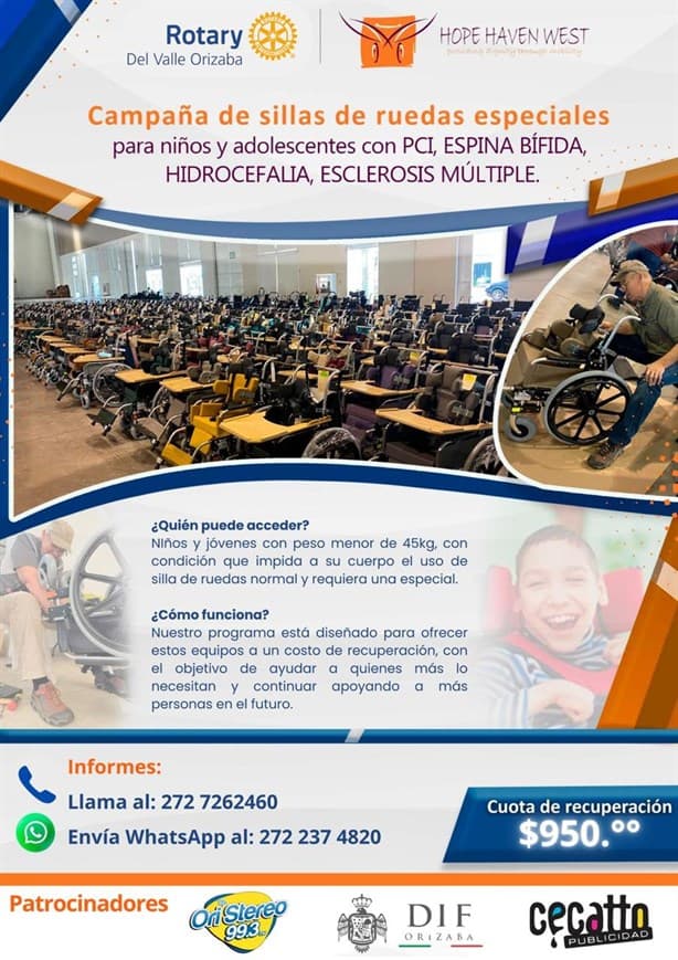 Club Rotario entregará sillas de ruedas especiales en Orizaba, ¡a precio accesible!