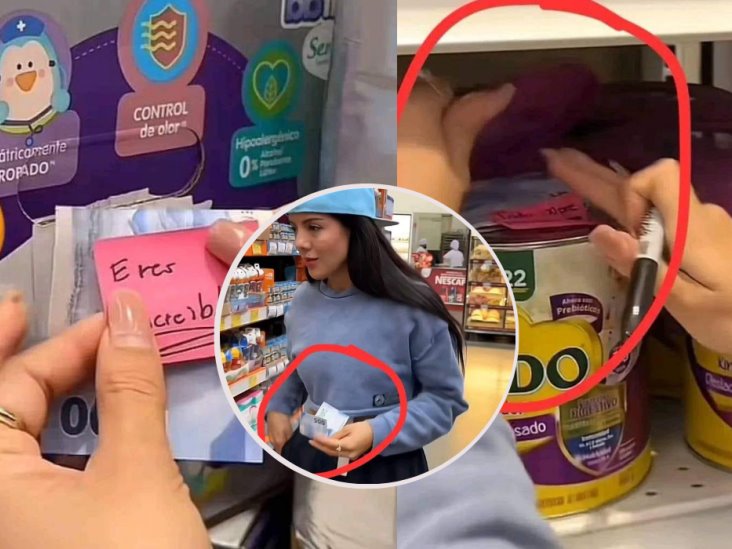 Influencer veracruzana Doris Jocelyn deja dinero escondido en supermercado en apoyo a madres de familia 