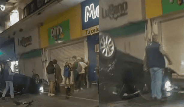 Accidentes automovilísticos en pleno centro de Xalapa durante la madrugada (+VIDEO)