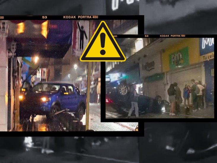 Accidentes automovilísticos en pleno centro de Xalapa durante la madrugada (+VIDEO)