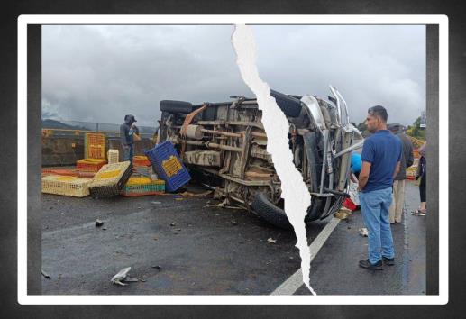 Volcadura en el libramiento Xalapa-Perote deja dos heridos