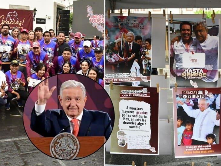 Con carrera y tendedero, dicen "hasta siempre" a AMLO en Xalapa (+Video)