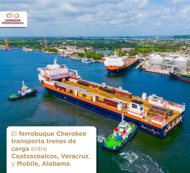 Corredor Interoceánico: ferrobuque Cherokee, por esto es fundamental para la ruta Coatzacoalcos-Alabama