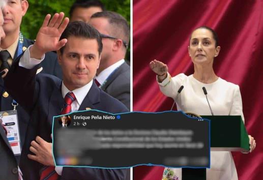 Reaparece Enrique Peña Nieto en redes; manda mensaje a Claudia Sheinbaum