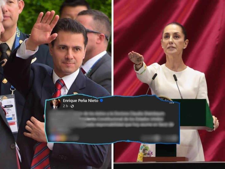 Reaparece Enrique Peña Nieto en redes; manda mensaje a Claudia Sheinbaum