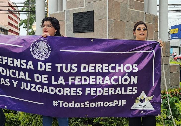 ¡También en Poza Rica! Trabajadores del PJF piden diálogo con Claudia Sheinbaum