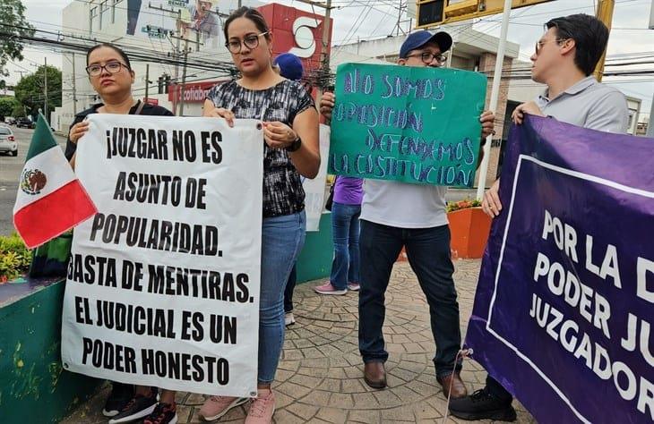 ¡También en Poza Rica! Trabajadores del PJF piden diálogo con Claudia Sheinbaum