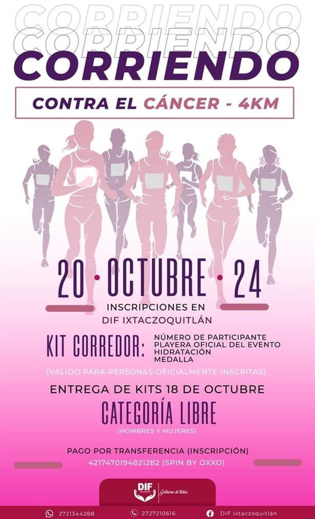 En Ixtaczoquitlán, anuncian carrera Corriendo contra el Cáncer