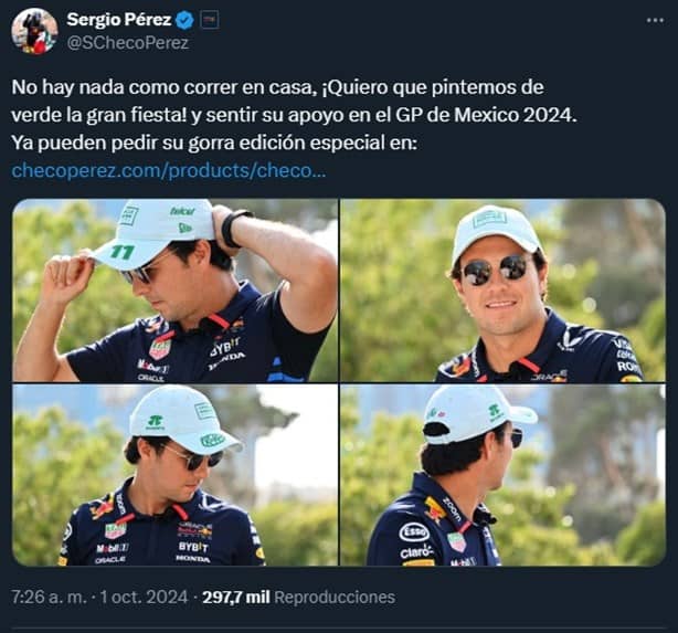 Gorra de Checo Pérez México 2024; ¿cuánto cuesta y dónde comprar?