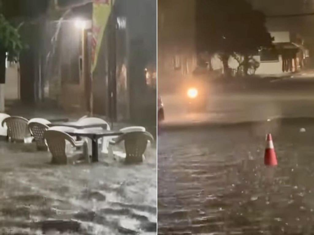 Taquería de Coatzacoalcos queda entre el agua por las fuertes lluvias | VIDEO