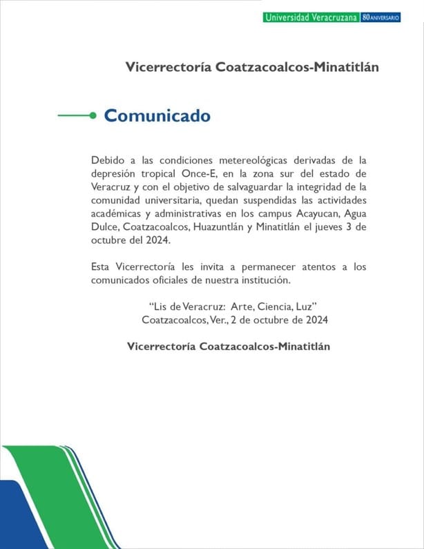 Depresión tropical 11: ¿hay clases este jueves en Coatzacoalcos? SEV y PC dan recomendaciones