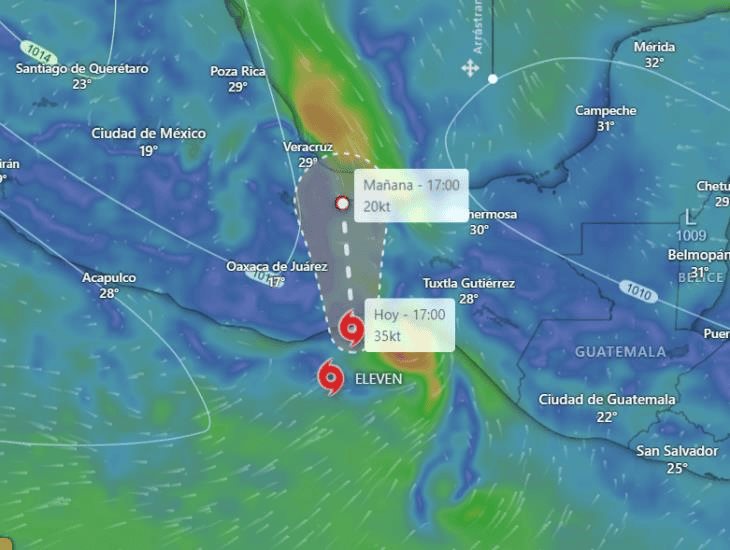 Depresión Tropical Once-E EN VIVO, así puedes seguir su trayectoria