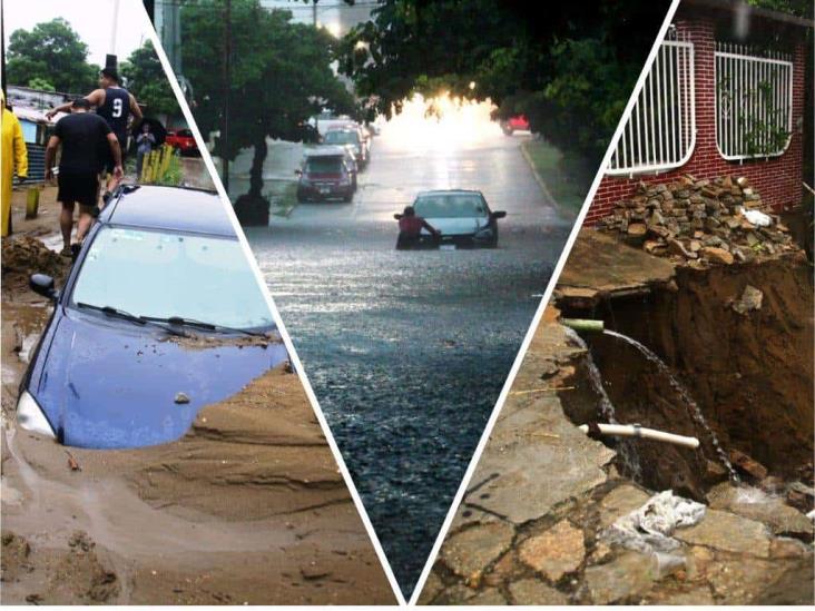 Estos fueron algunos de los estragos que dejó la fuerte lluvia en Coatzacoalcos | FOTOS