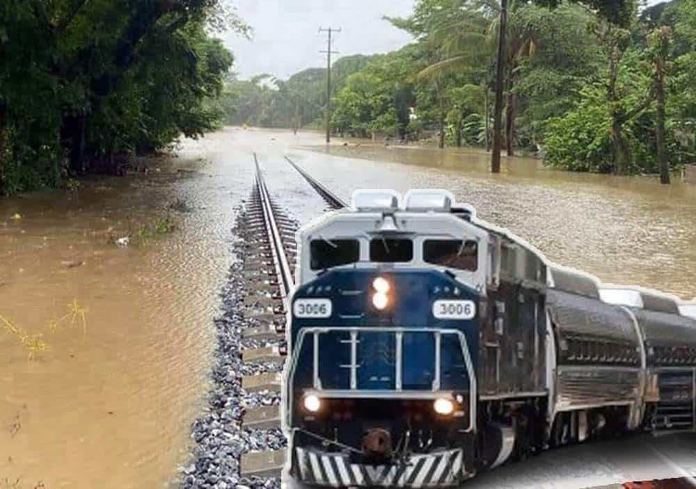 Tren Interoceánico: lluvias intensas afectaron este tramo de la Línea Z Coatzacoalcos-Salina Cruz