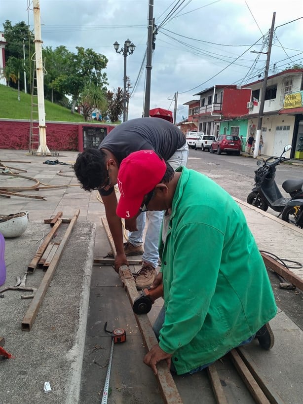 Inician los trabajos para colocar la Catrina Monumental en Misantla