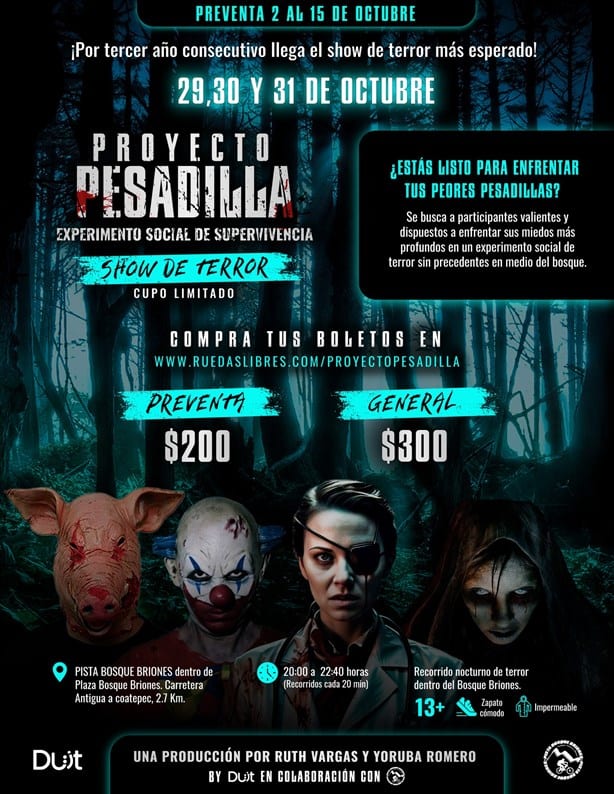 Proyecto Pesadilla; un recorrido de terror cerca de Xalapa que promete dejarte sin aliento