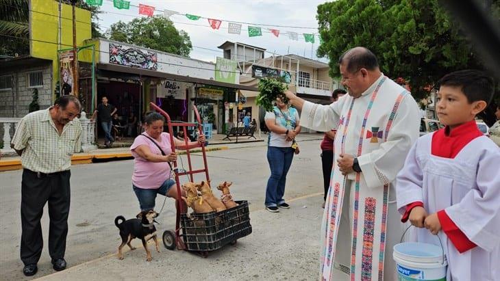 Realizan bendición de mascotas en Tihuatlán, como parte de fiestas de San Francisco de Asís