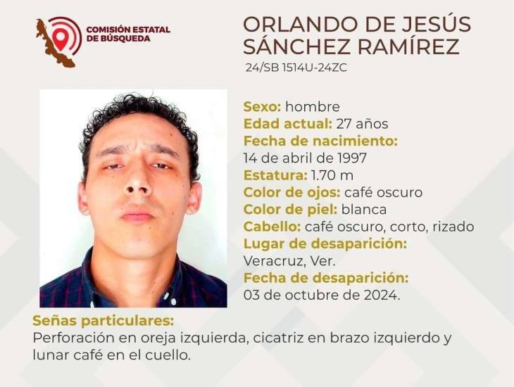 Buscan a Orlando de Jesús, desapareció en Veracruz desde hace 2 días