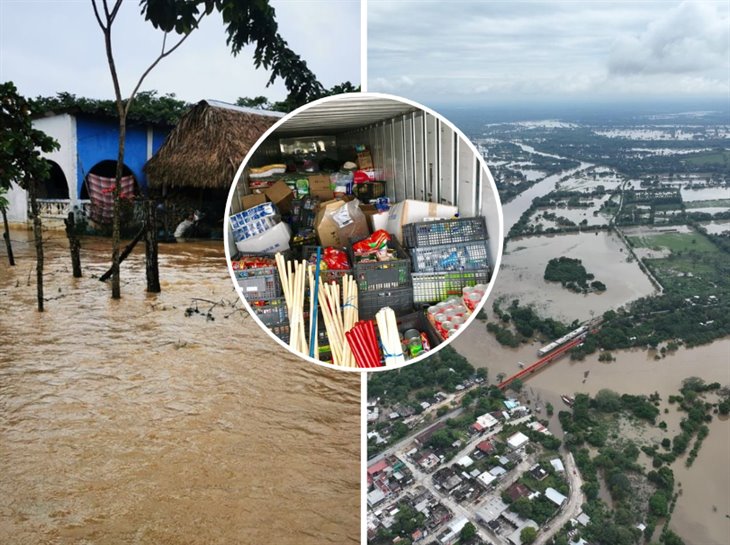 SNTE reúne víveres para familias damnificadas por lluvias en el sur de Veracruz