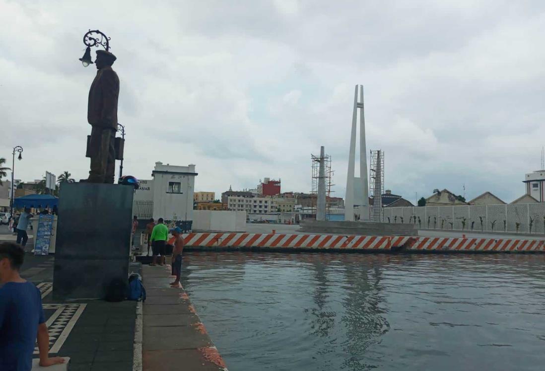 Así avanza la Plaza del Heroísmo en el Malecón de Veracruz