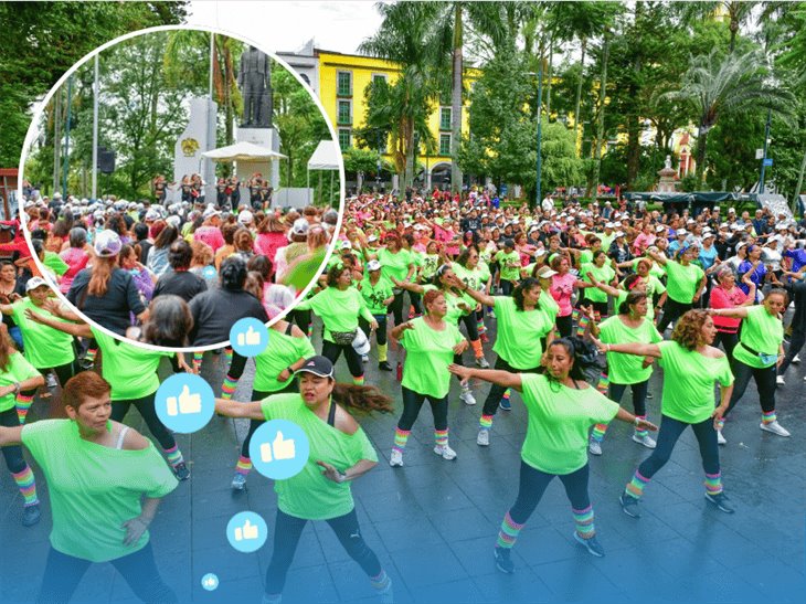 ¡A moverse! realizan rutina masiva de zumba en el Parque Juárez de Xalapa 