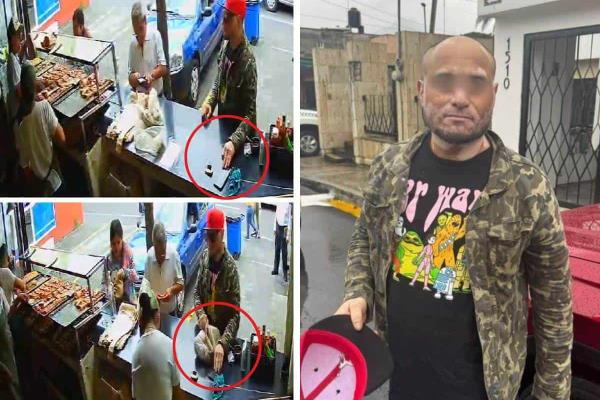 Captan EN VIDEO a taxista de Orizaba robándose un celular; ya fue detenido