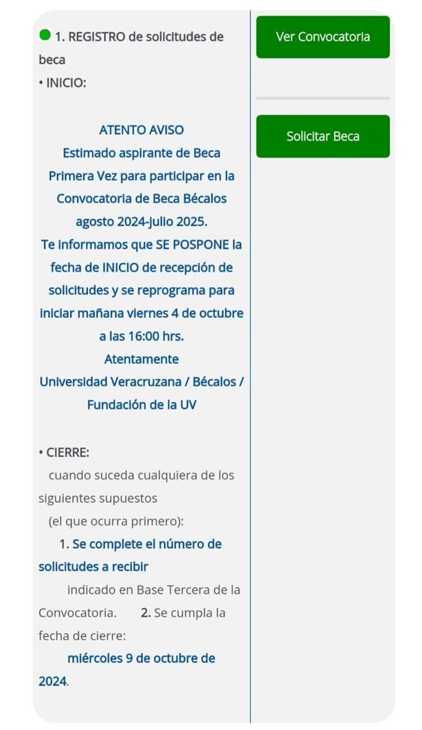 ¿Ya te registraste?, en esta fecha se cierra convocatoria a beca de la UV