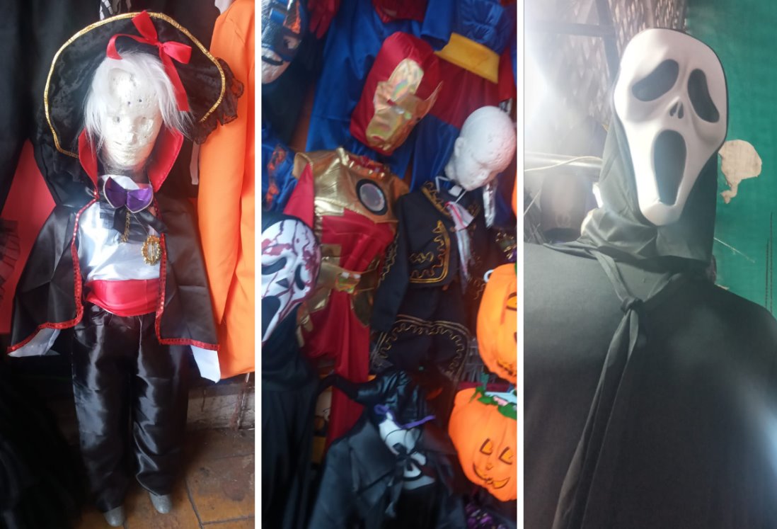 Inicia la venta de disfraces por Día de Muertos y Halloween en mercados de Veracruz