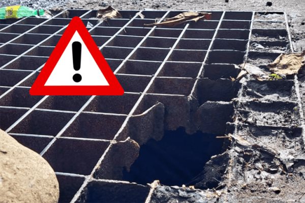 Niña cae en una alcantarilla abierta en Misantla; su madre exige solución
