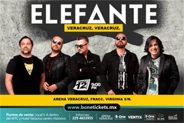 Concierto de Elefante en Veracruz: ¿Cuánto cuestan los boletos disponibles?