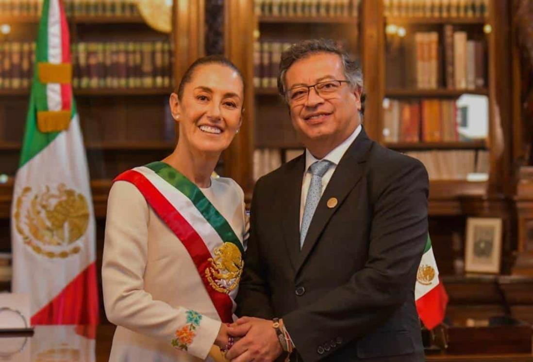 Claudia Sheinbaum expresa su apoyo a Gustavo Petro, presidente de Colombia, investigado por gastos de campaña