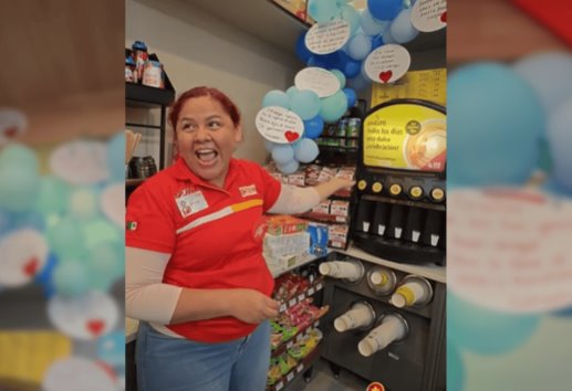 Video VIRAL: Cajera de Oxxo organiza fiesta de cumpleaños para un cliente
