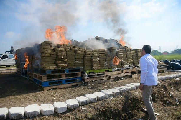 FGR incinera más de 6 toneladas de narcóticos incautados en Veracruz