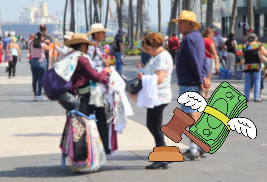 ¿Cuál es la multa para los vendedores ambulantes en el malecón de Veracruz?