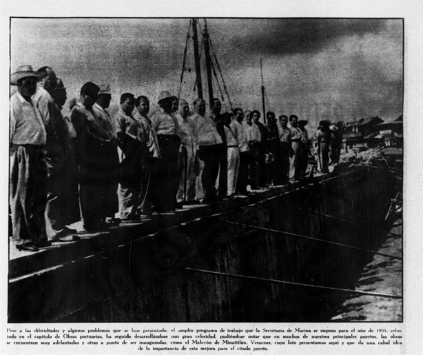 Así lucía el malecón de Minatitlán tras se renovado por la Secretaría de Marina hace más de 70 años