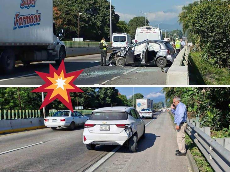 Una mujer herida tras fuerte choque sobre la autopista Córdoba-Orizaba