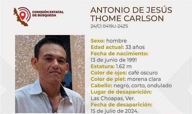 Buscan a Antonio Thome en Las Choapas, lleva casi 3 meses desaparecido