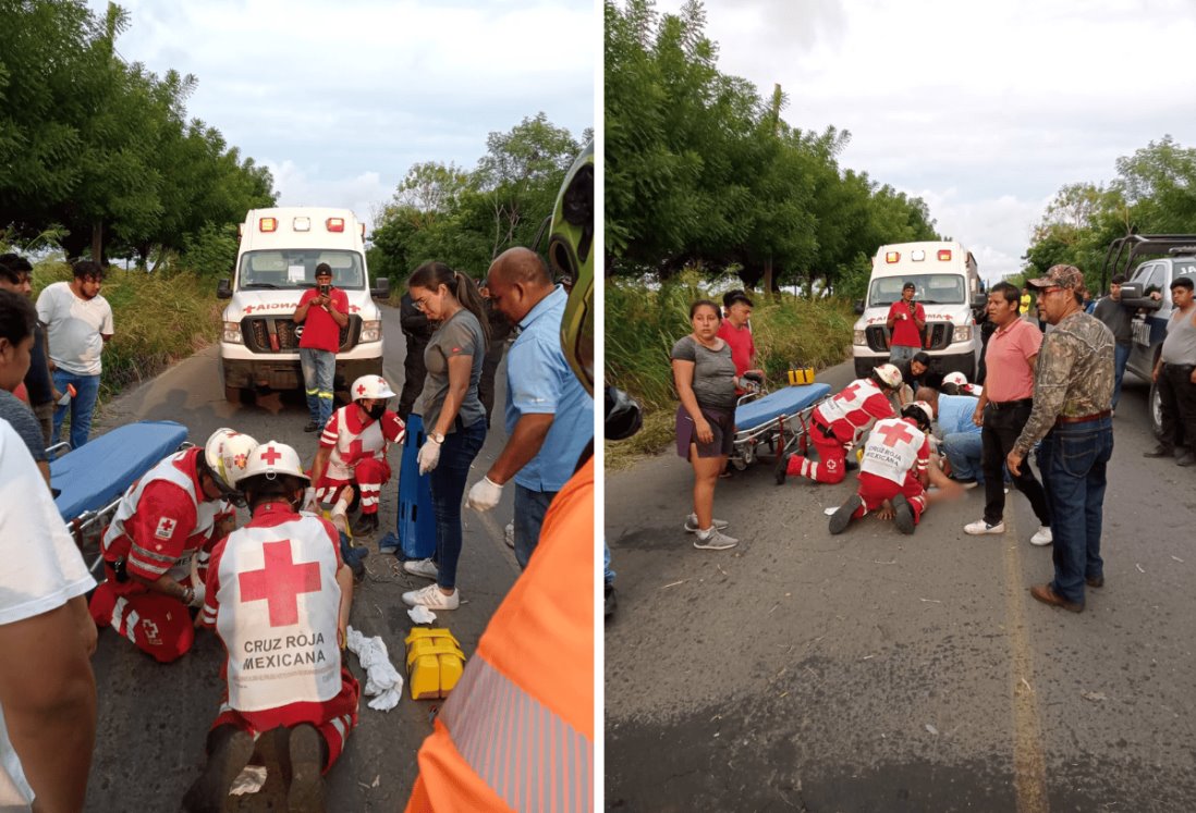 Accidente en carretera Veracruz-Manlio Fabio deja a joven gravemente herido