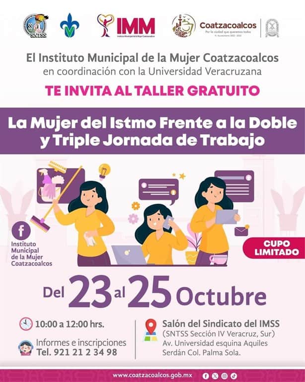 Instituto Municipal de la Mujer impartirá nuevos talleres; detalles y fechas