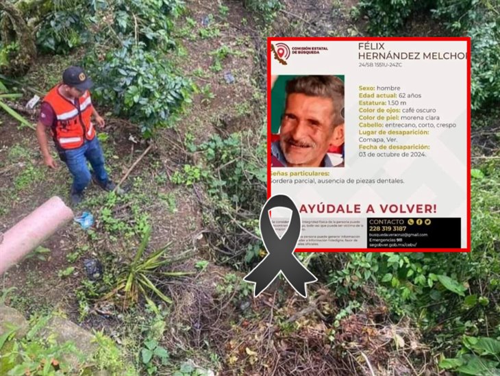 Adulto mayor es localizado sin vida en barranco de Huatusco; tenía 62 años