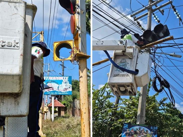 ¡Al fin! Reparan semáforos en la carretera Poza Rica-Coatzintla