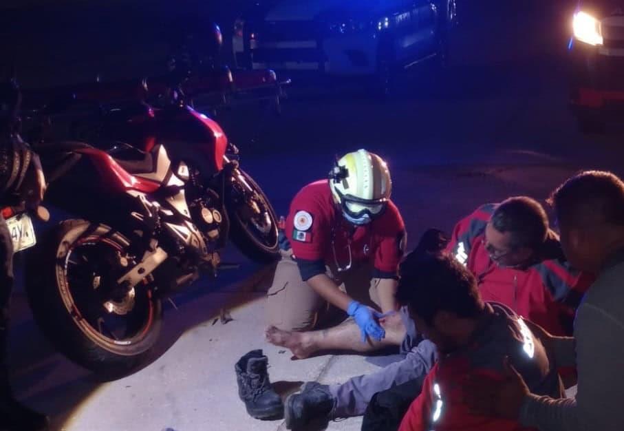 Motociclistas terminaron heridos tras colisionar en la carretera antigua Minatitlán-Coatzacoalcos