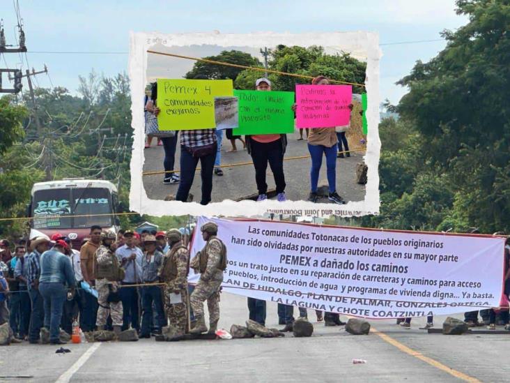 Bloquean carretera Poza Rica-San Andrés; exigen obras a Pemex