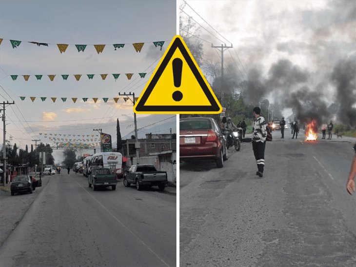 A la mala cierran carretera Orizaba-Tehuacán ¡hasta prendieron fuego!