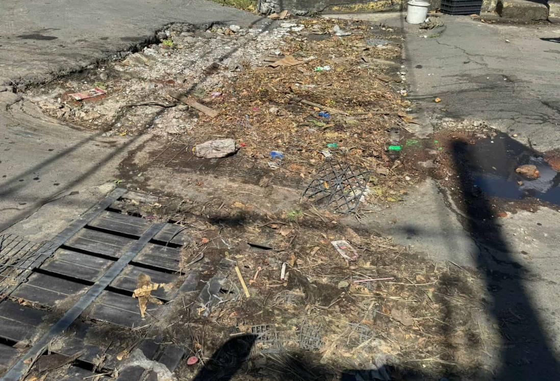 Alertan por hundimiento en la zona del mercado de Pescadería, en Veracruz