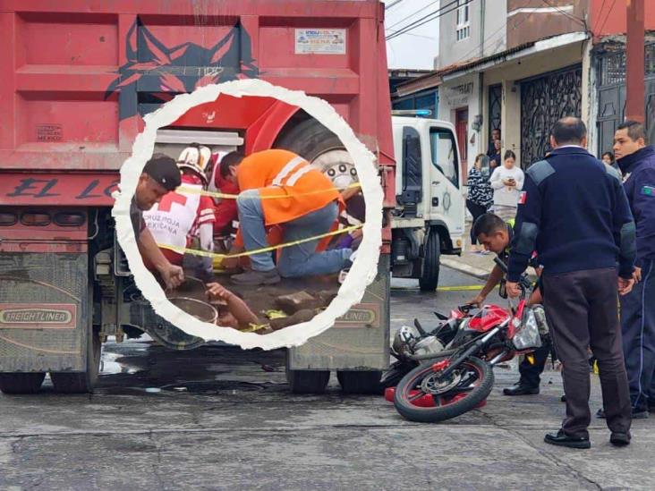 Choque entre moto y camión materialista deja un menor herido; pasó en Orizaba