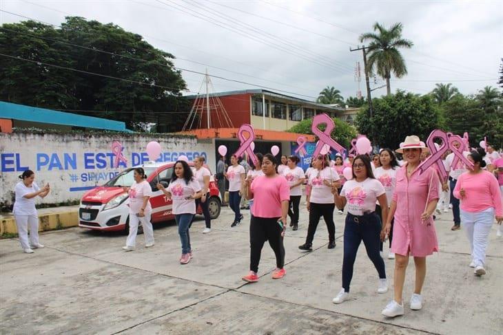 En Misantla, realizan marcha por la lucha contra el cáncer de mama