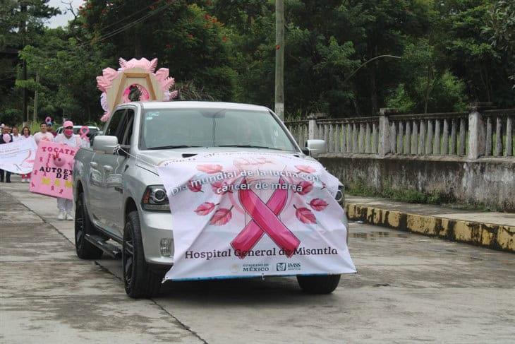 En Misantla, realizan marcha por la lucha contra el cáncer de mama