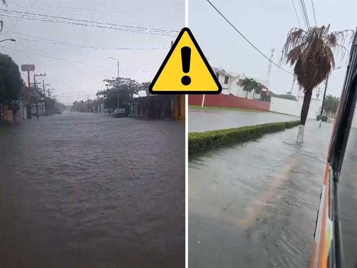 Fuertes lluvias del Frente Frío 4 inundan colonias de Coatzacoalcos (+Video)